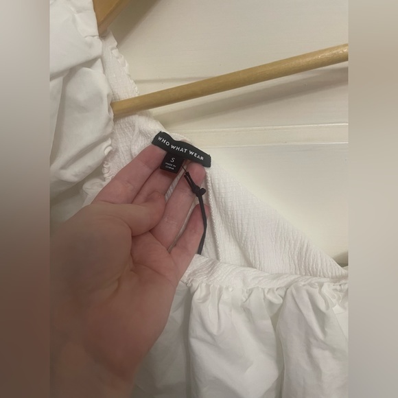 Who What Wear puff shoulder ribbed blouse size small NWT - Picture 3 of 7